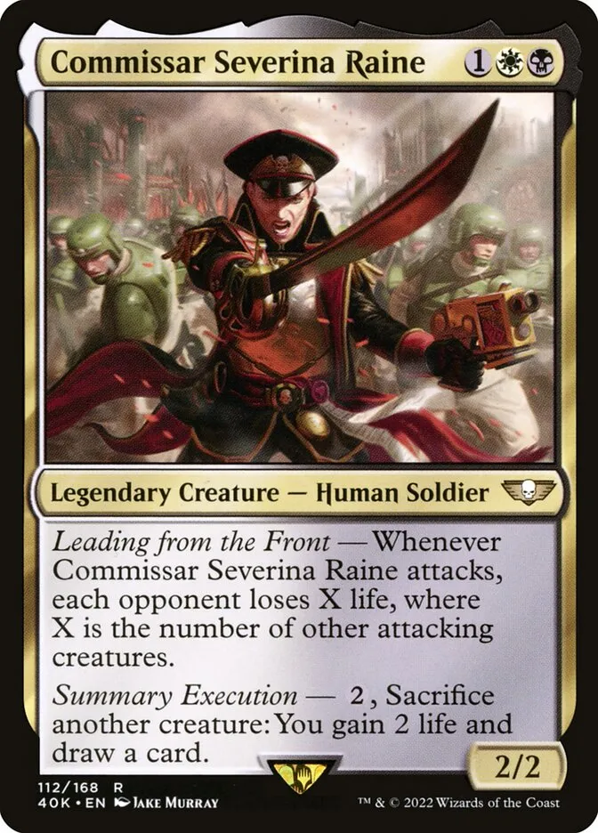 2022 Warhammer 40,000 Commander Commissar Severina Raine #112 rare card image