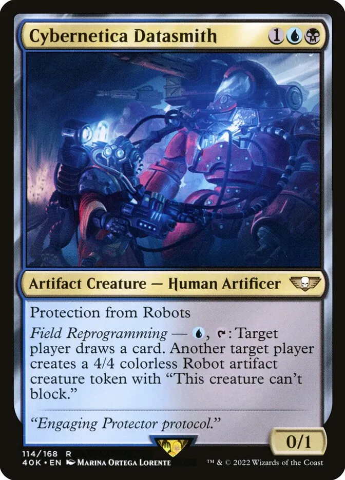 2022 Warhammer 40,000 Commander Cybernetica Datasmith #114 rare card image