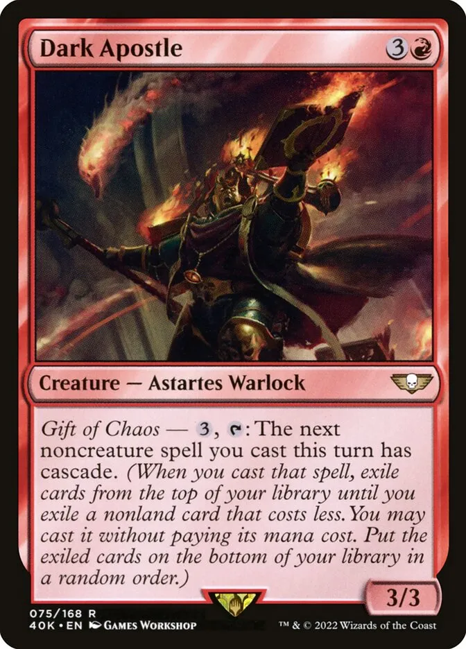2022 Warhammer 40,000 Commander Dark Apostle #75 rare card image