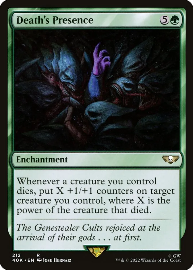 2022 Warhammer 40,000 Commander Death's Presence #212 rare card image