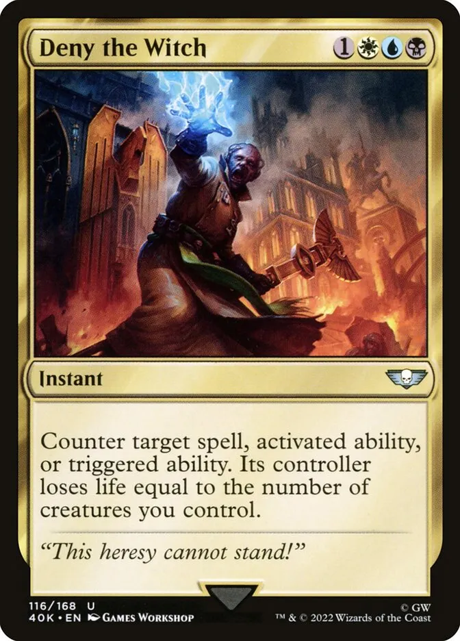 2022 Warhammer 40,000 Commander Deny the Witch #116 uncommon card image