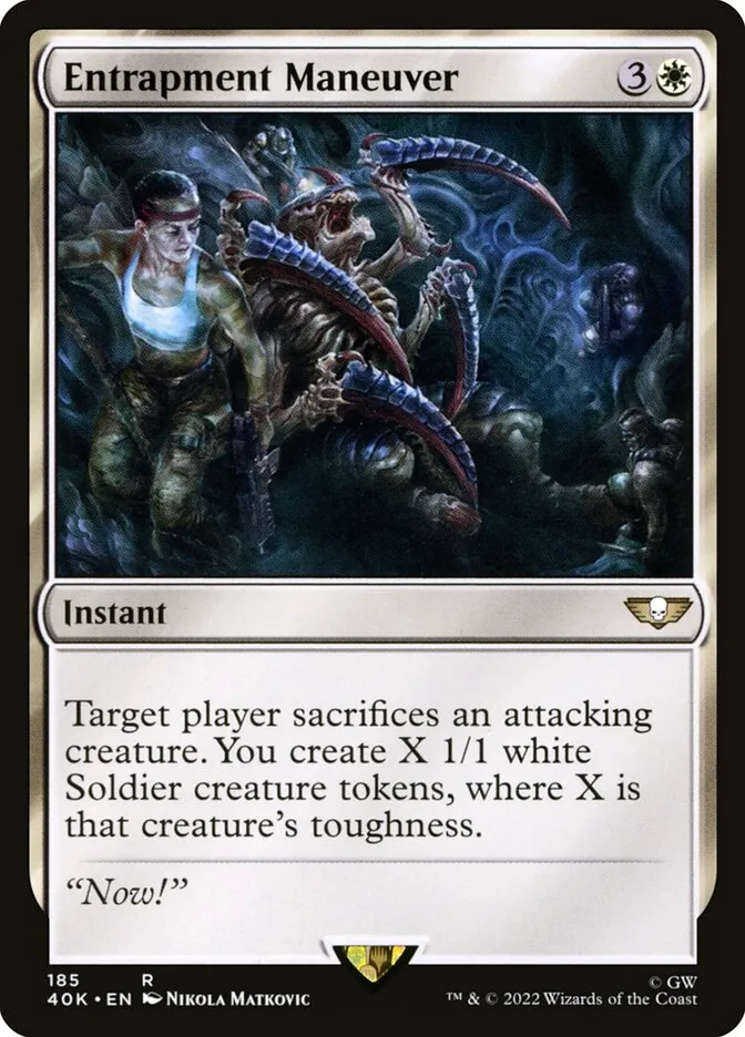 2022 Warhammer 40,000 Commander Entrapment Maneuver #185 rare card image