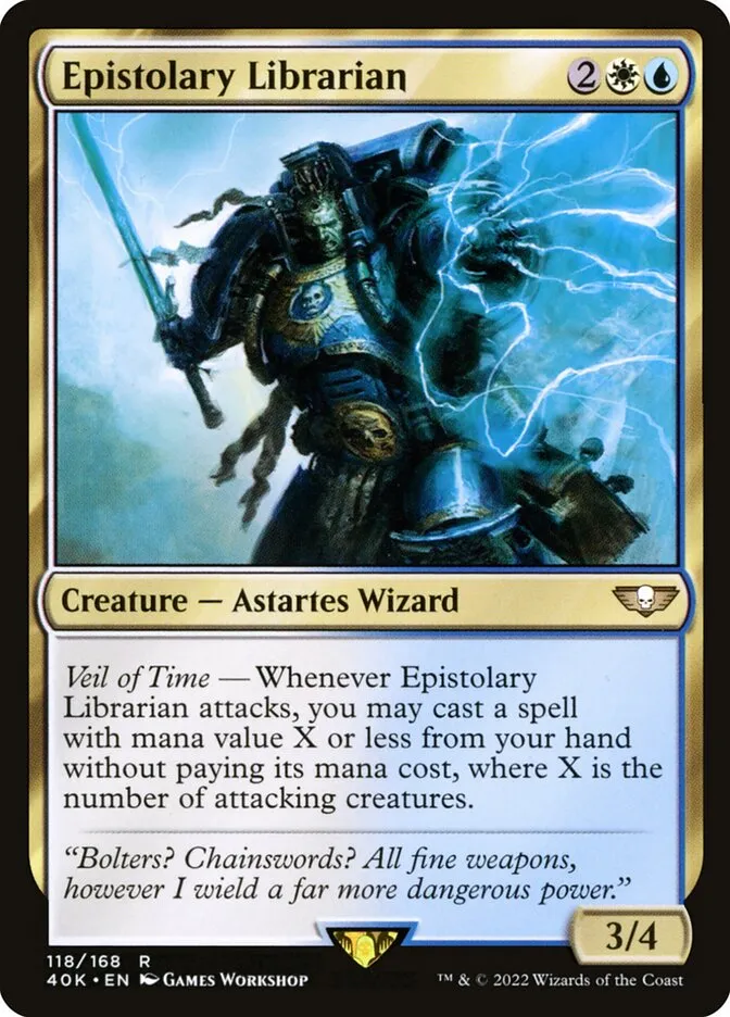 2022 Warhammer 40,000 Commander Epistolary Librarian #118 rare card image