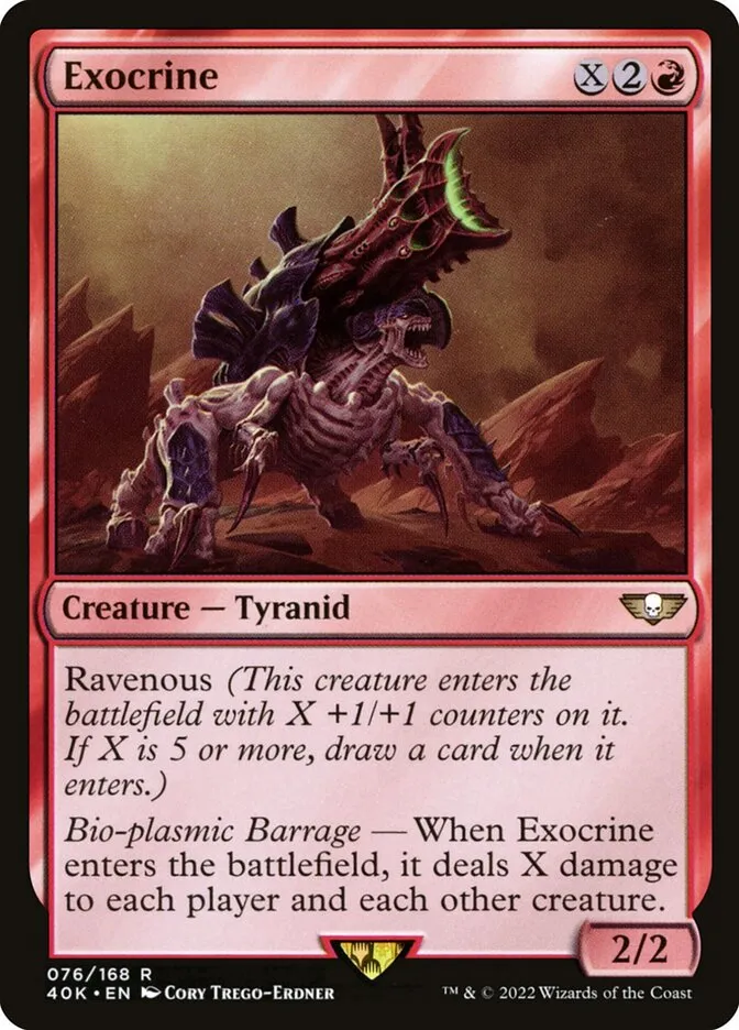 2022 Warhammer 40,000 Commander Exocrine #76 rare card image