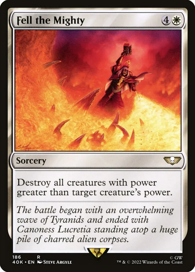 2022 Warhammer 40,000 Commander Fell the Mighty #186 rare card image