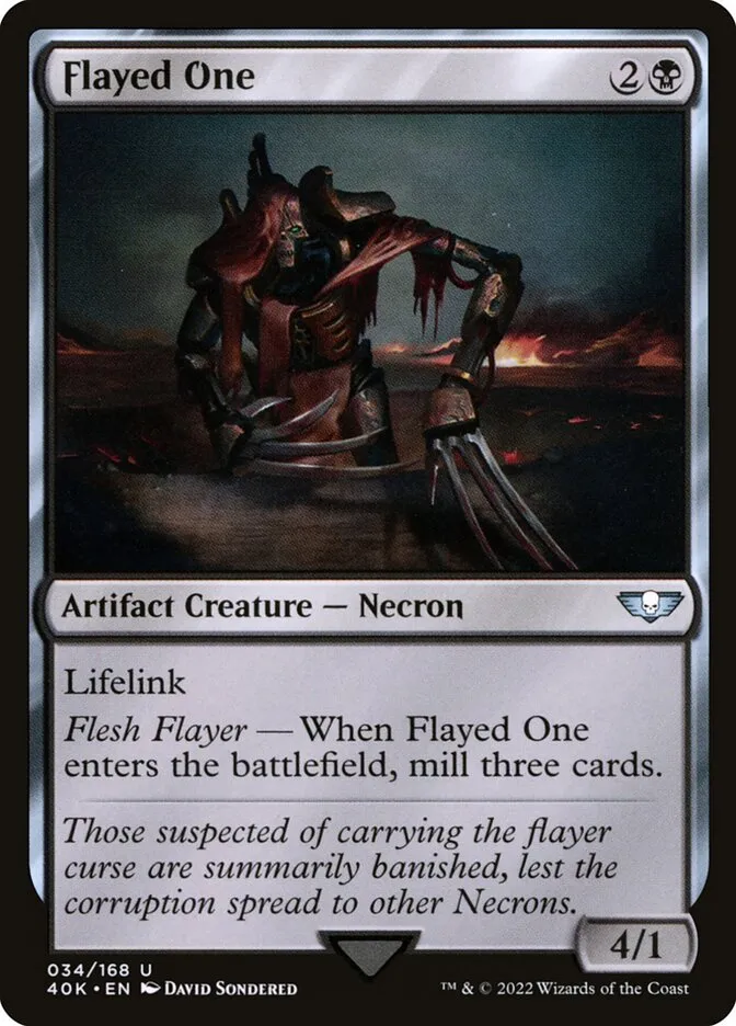 2022 Warhammer 40,000 Commander Flayed One uncommon #34 uncommon card image