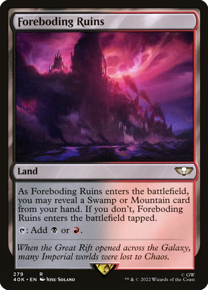 2022 Warhammer 40,000 Commander Foreboding Ruins rare #279 rare card image