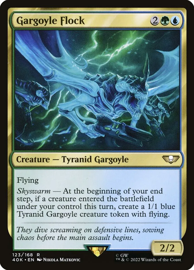 2022 Warhammer 40,000 Commander Gargoyle Flock #123 rare card image