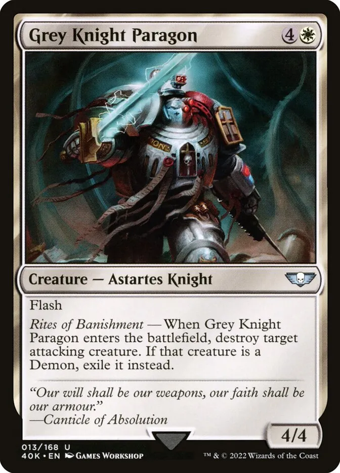 2022 Warhammer 40,000 Commander Grey Knight Paragon uncommon #13 uncommon card image