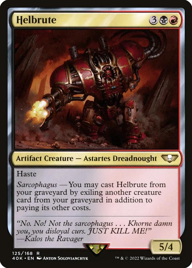 2022 Warhammer 40,000 Commander Helbrute #125 rare card image