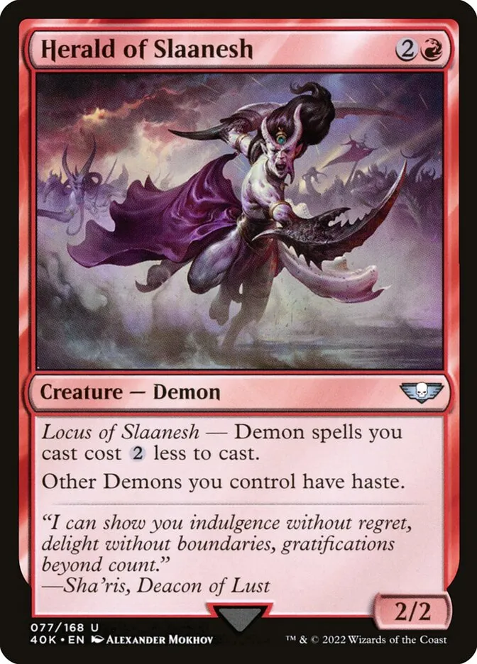 2022 Warhammer 40,000 Commander Herald of Slaanesh #77 uncommon card image