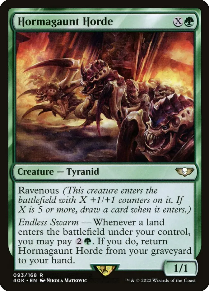 2022 Warhammer 40,000 Commander Hormagaunt Horde #93 rare card image