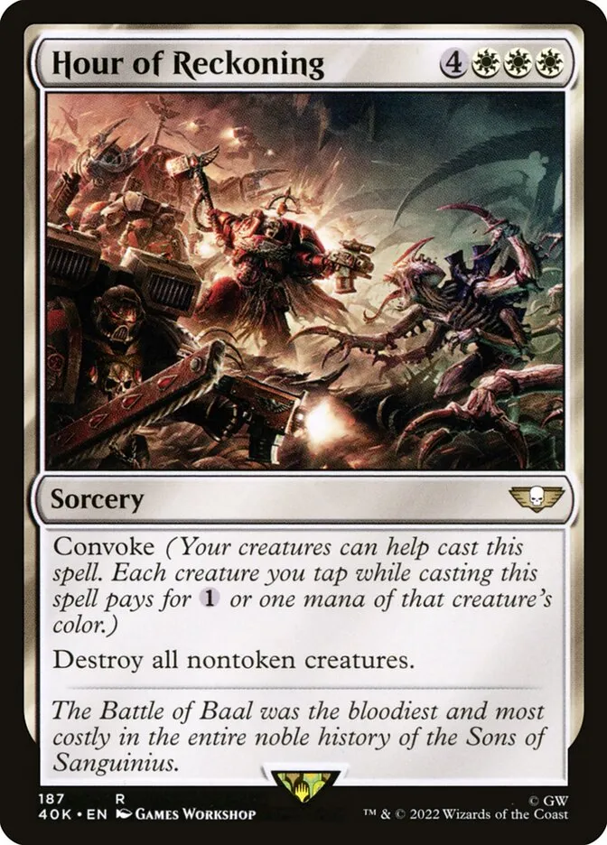 2022 Warhammer 40,000 Commander Hour of Reckoning #187 rare card image