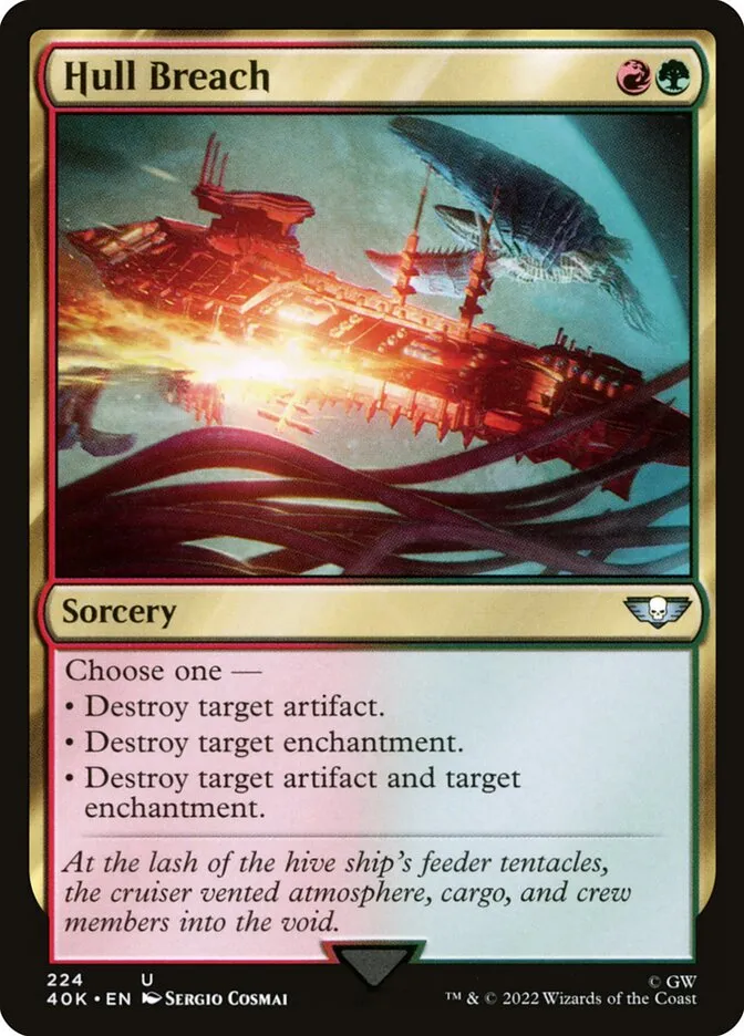 2022 Warhammer 40,000 Commander Hull Breach #224 uncommon card image