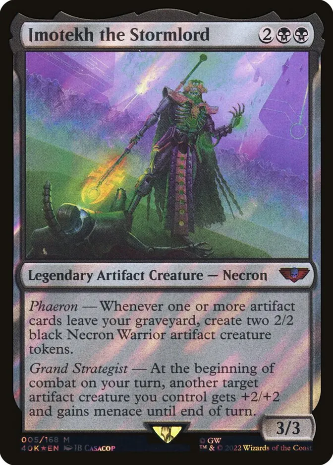 2022 Warhammer 40,000 Commander Imotekh the Stormlord mythic #5 mythic card image