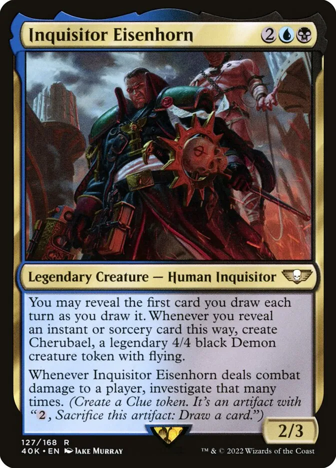 2022 Warhammer 40,000 Commander Inquisitor Eisenhorn #127 rare card image