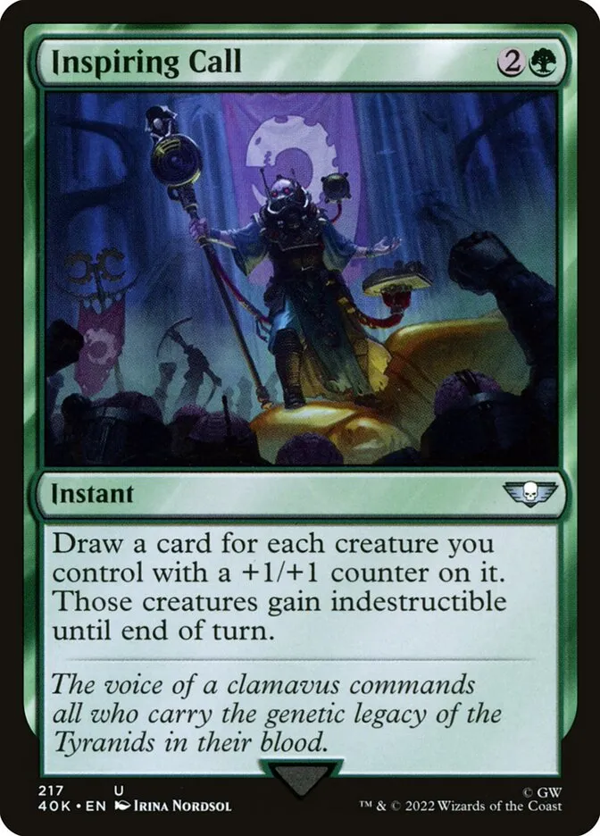2022 Warhammer 40,000 Commander Inspiring Call #217 uncommon card image