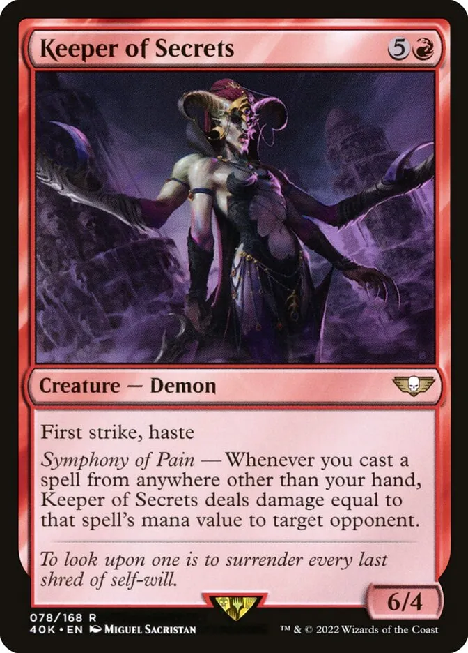 2022 Warhammer 40,000 Commander Keeper of Secrets #78 rare card image