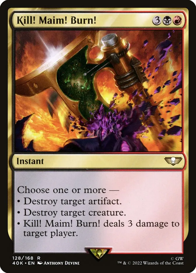 2022 Warhammer 40,000 Commander Kill! Maim! Burn! #128 rare card image