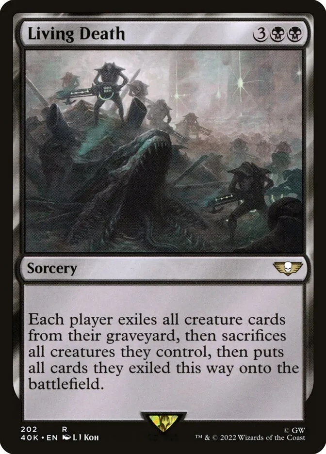 2022 Warhammer 40,000 Commander Living Death #202 rare card image