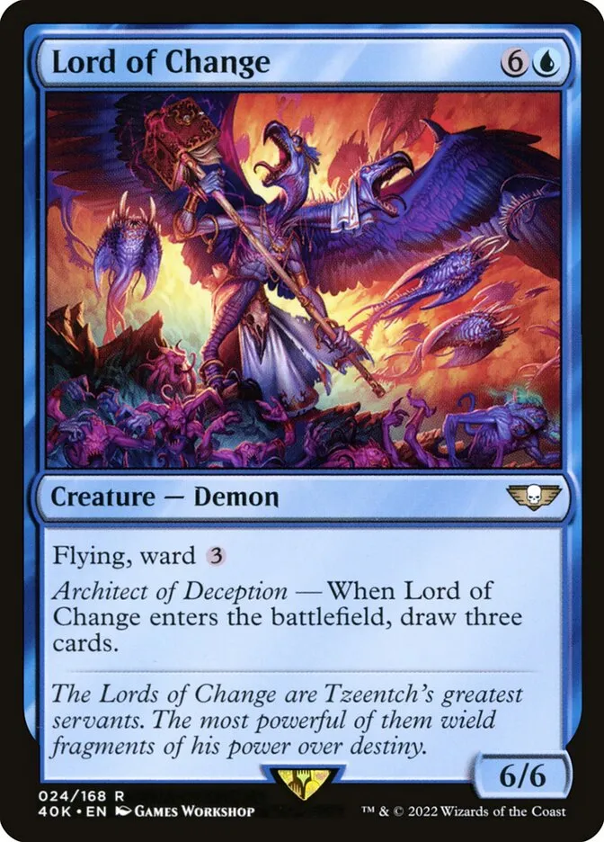 2022 Warhammer 40,000 Commander Lord of Change rare #24 rare card image