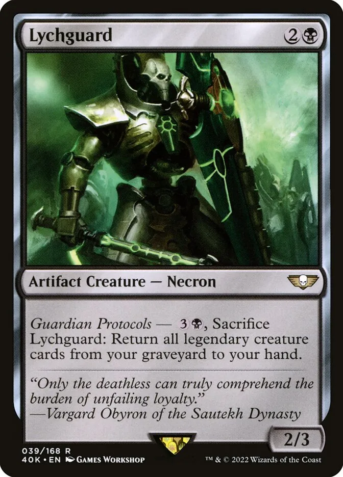 2022 Warhammer 40,000 Commander Lychguard rare #39 rare card image