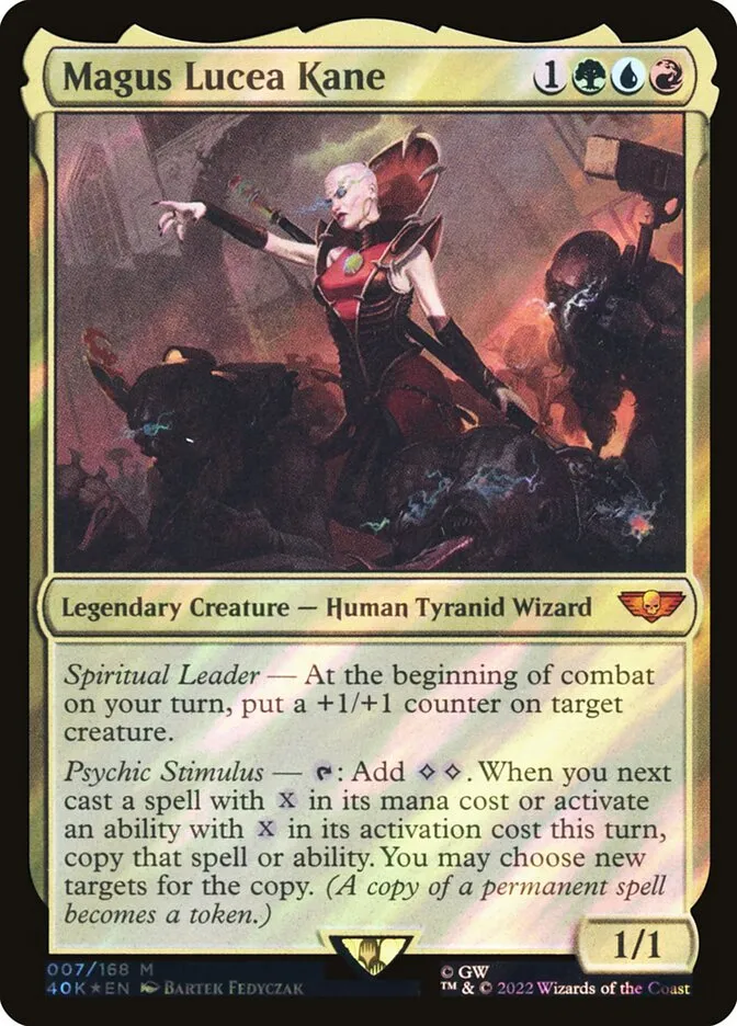 2022 Warhammer 40,000 Commander Magus Lucea Kane mythic #7 mythic card image