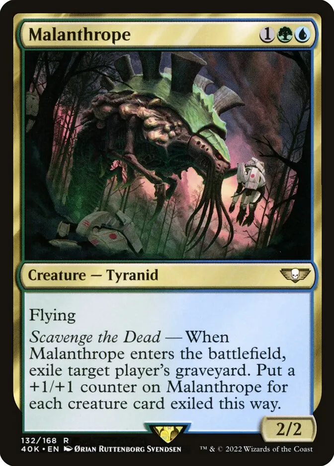 2022 Warhammer 40,000 Commander Malanthrope #132 rare card image
