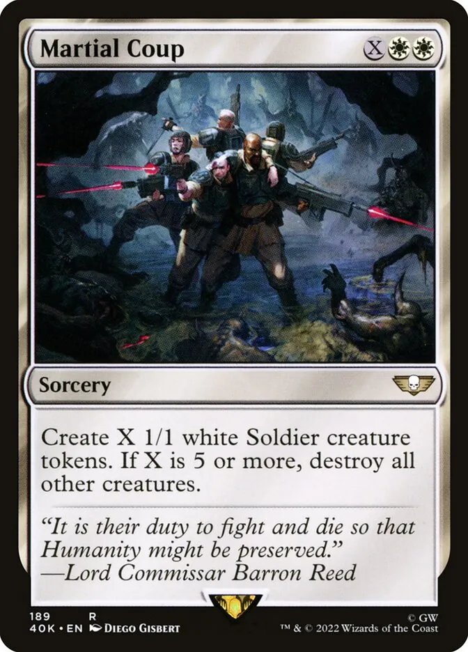 2022 Warhammer 40,000 Commander Martial Coup #189 rare card image