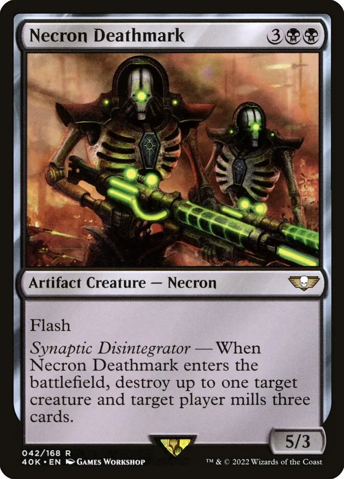 2022 Warhammer 40,000 Commander Necron Deathmark rare #42 rare card image