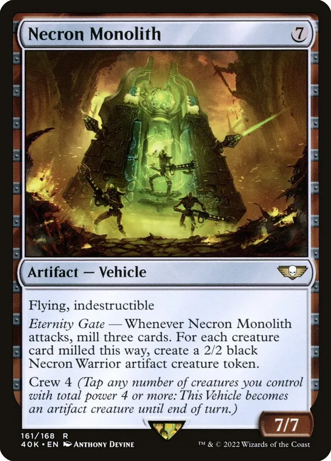 2022 Warhammer 40,000 Commander Necron Monolith #161 rare card image