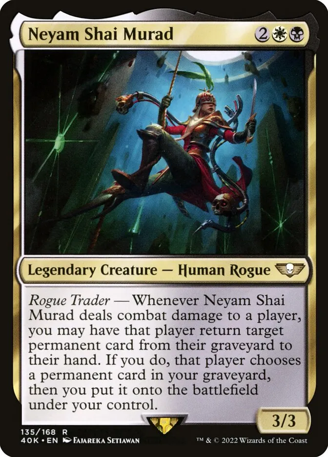 2022 Warhammer 40,000 Commander Neyam Shai Murad #135 rare card image
