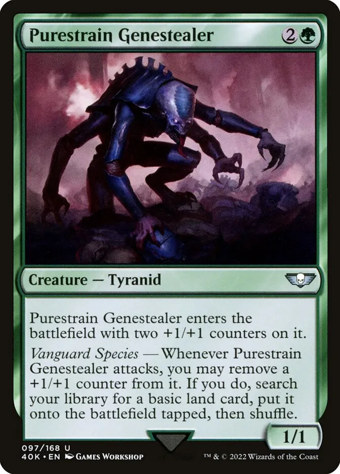 2022 Warhammer 40,000 Commander Purestrain Genestealer #97 uncommon card image