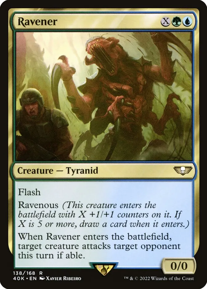 2022 Warhammer 40,000 Commander Ravener #138 rare card image