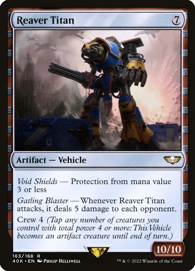 2022 Warhammer 40,000 Commander Reaver Titan #163 rare card image