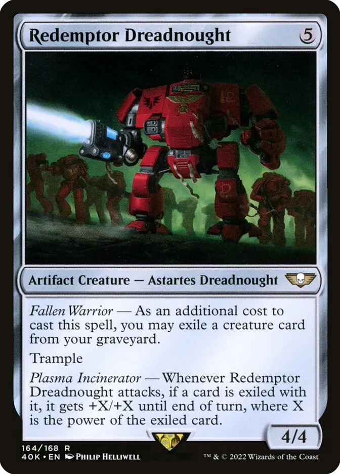 2022 Warhammer 40,000 Commander Redemptor Dreadnought #164 rare card image