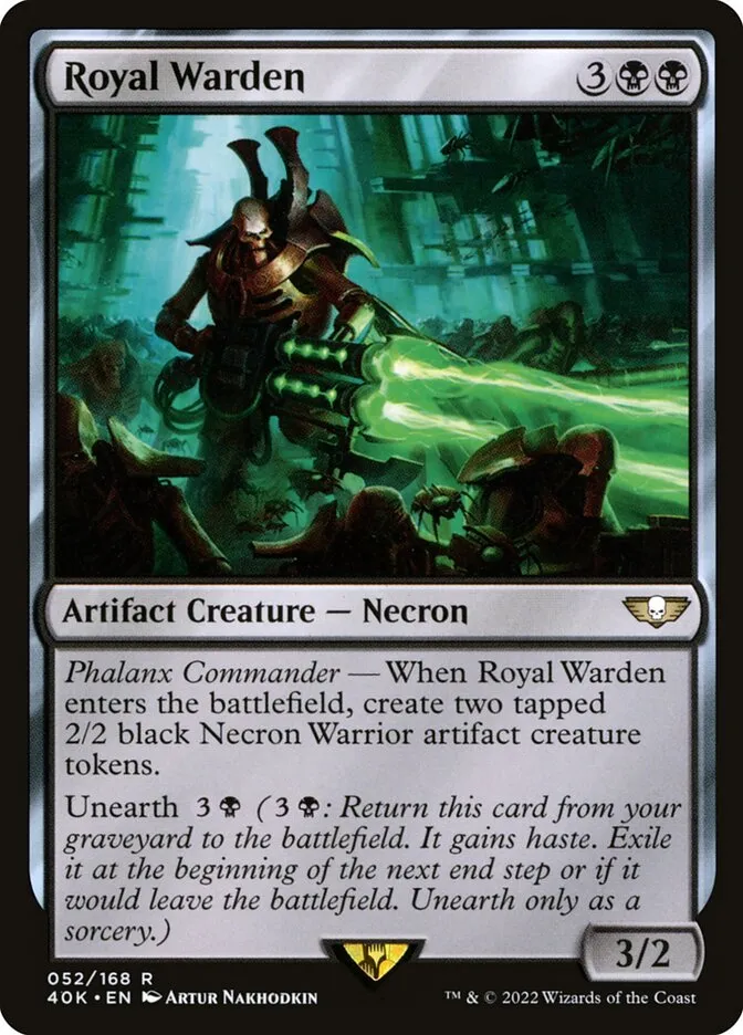 2022 Warhammer 40,000 Commander Royal Warden rare #52 rare card image