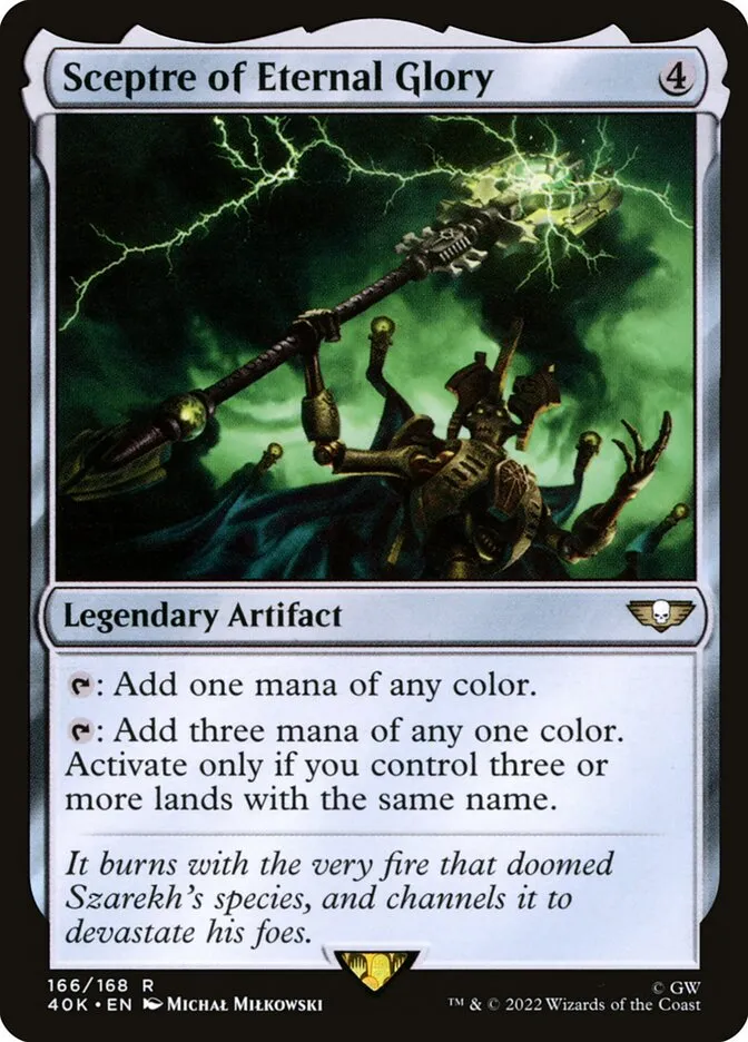 2022 Warhammer 40,000 Commander Sceptre of Eternal Glory #166 rare card image