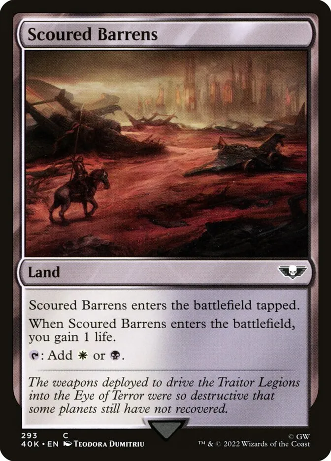 2022 Warhammer 40,000 Commander Scoured Barrens #293 common card image