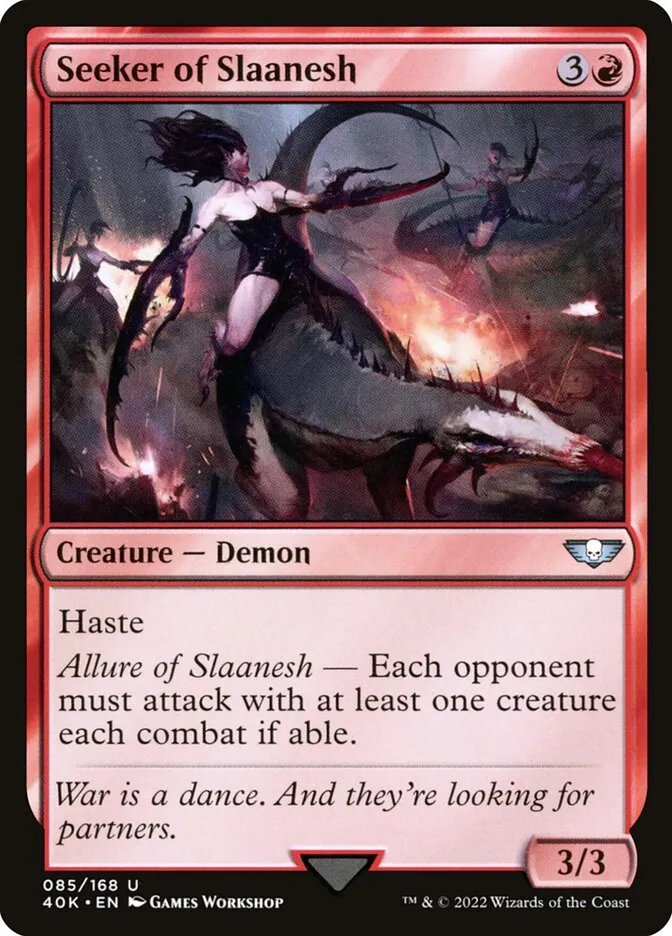 2022 Warhammer 40,000 Commander Seeker of Slaanesh #85 uncommon card image