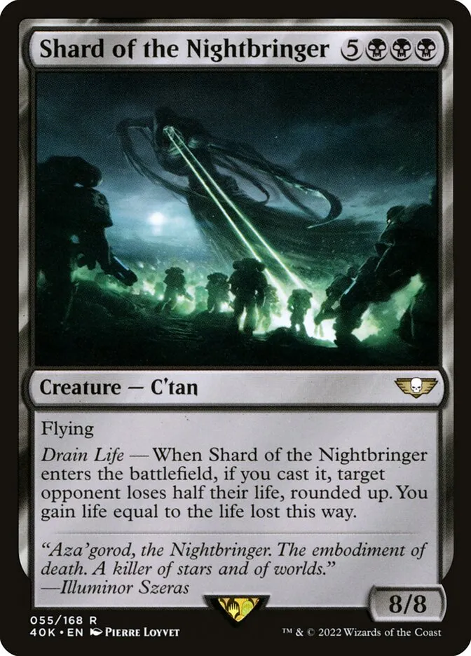 2022 Warhammer 40,000 Commander Shard of the Nightbringer #55 rare card image