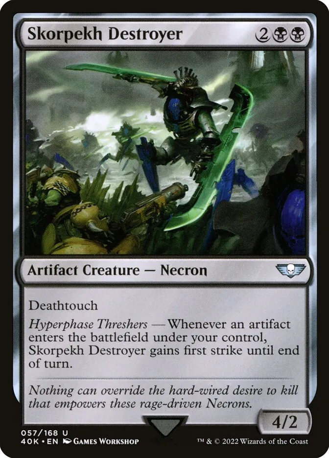 2022 Warhammer 40,000 Commander Skorpekh Destroyer #57 uncommon card image