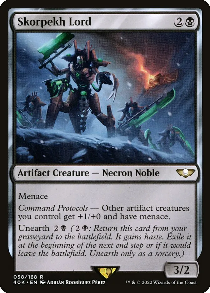 2022 Warhammer 40,000 Commander Skorpekh Lord #58 rare card image
