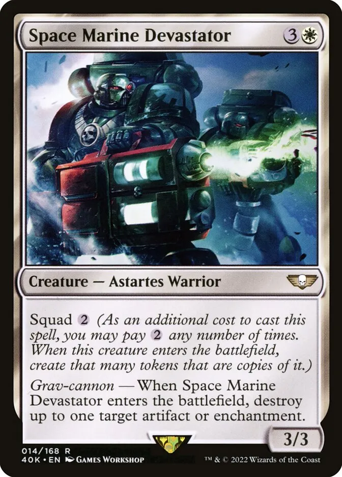 2022 Warhammer 40,000 Commander Space Marine Devastator rare #14 rare card image