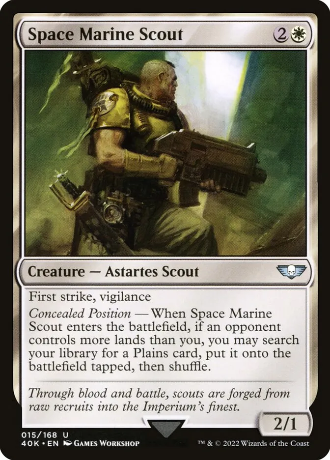 2022 Warhammer 40,000 Commander Space Marine Scout uncommon #15 uncommon card image
