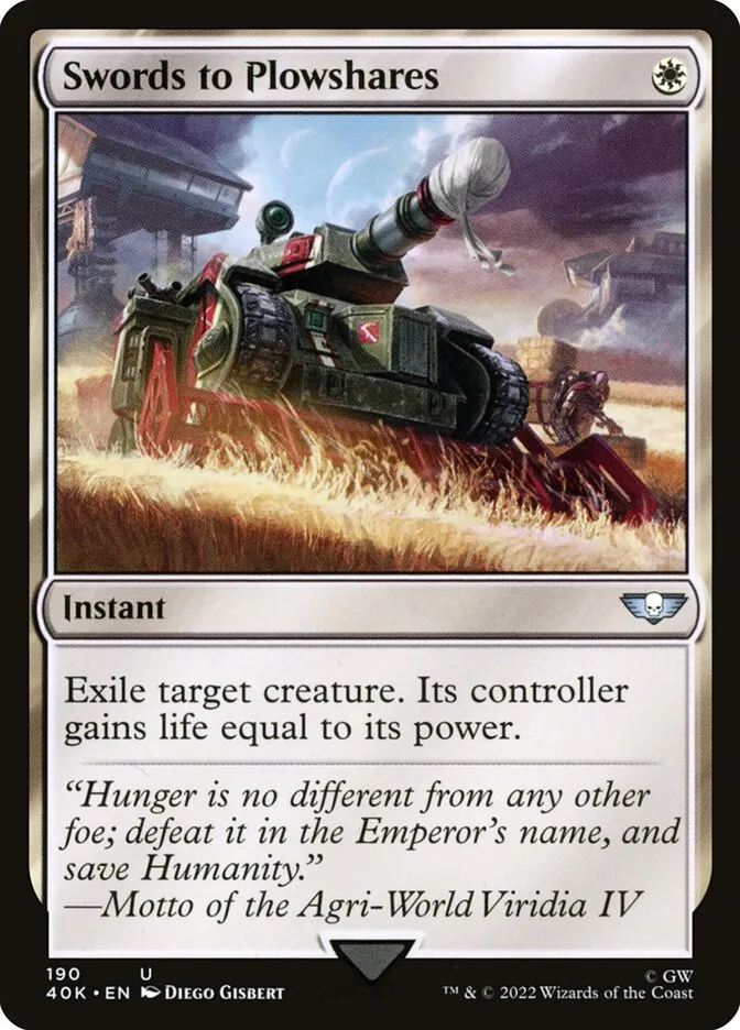 2022 Warhammer 40,000 Commander Swords to Plowshares #190 uncommon card image