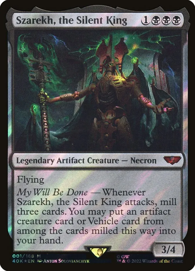 2022 Warhammer 40,000 Commander Szarekh, the Silent King mythic #1 mythic card image