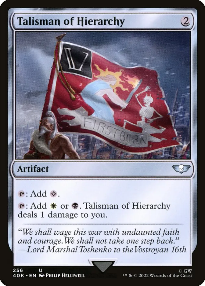 2022 Warhammer 40,000 Commander Talisman of Hierarchy #256 uncommon card image