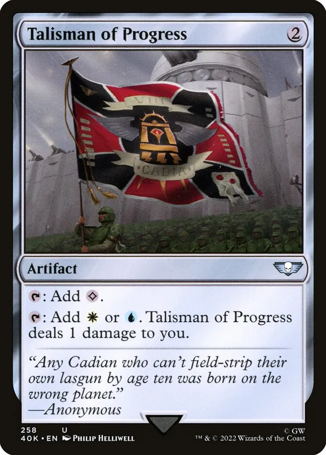 2022 Warhammer 40,000 Commander Talisman of Progress #258 uncommon card image