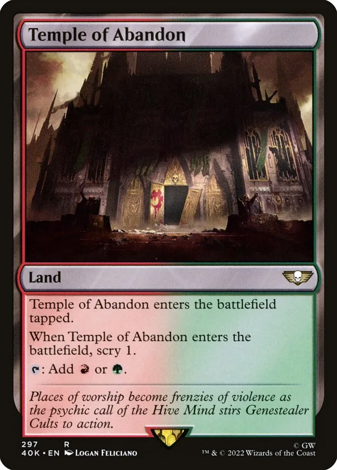 2022 Warhammer 40,000 Commander Temple of Abandon #297 rare card image